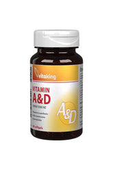 Vitaking Vitamin A&D supplement bottle with 60 softgels, supporting skin and immune health.
