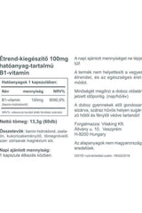 Vitaking Vitamin-B1 100 mg label detailing ingredients and benefits of the dietary supplement.