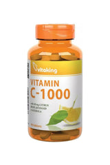 Vitaking Vitamin C 1000 mg supplement bottle with 50 mg Citrus Bioflavonoids and Acerola, 90 tablets.