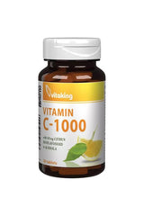 Vitaking Vitamin C 1000 mg supplement with 50 mg Citrus Bioflavonoids and Acerola, 30 tablets, promoting immune support.