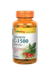 Vitaking Vitamin C-1500 with Rosehips, 60 tablets for immune support and antioxidant protection.