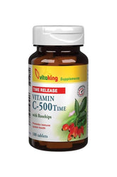 Vitaking Vitamin C-500 Time Release with Rosehips, 100 tablets - Immune support supplement