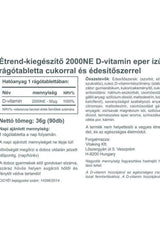 Vitaking Vitamin D3 2000 IU chewable tablet nutritional information and benefits label.