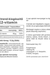 Vitaking Vitamin K2 90 mcg supplement label with dosage information and benefits for bone health.