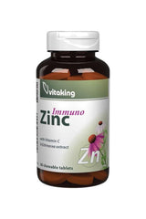 Vitaking Zinc Immuno with Vitamin C and Echinacea, 60 chewable tablets for immune support