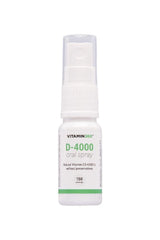 Vitamin360 D-4000 Oral Spray 15ml, natural peppermint flavor, convenient vitamin D3 spray without preservatives.