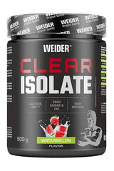 Weider Clear Isolate 500g watermelon flavor, lactose-free, zero sugar, high protein.