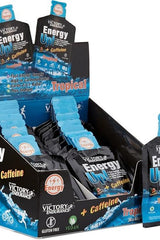 Weider Victory Endurance Energy Up! gel packs in tropical flavor, featuring caffeine for quick energy supply.