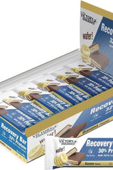 Weider Victory Endurance Recovery Bars in banana flavor with 32% protein, displayed in a box.