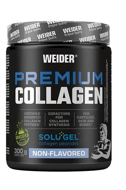 Weider Premium Collagen 300g jar with grass-fed collagen peptides for skin and joint support. Weider Premium Collagen 300g jar with grass-fed collagen peptides for skin and joint support.