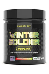 Winter Soldier SickPump supplement jar with nitric oxide and nootropic formula in strawberry melon flavor.