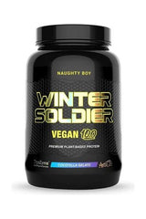Naughty Boy Winter Soldier VEGAN 100 protein powder, 100% plant-based, with added AstraGin and DigeZyme for optimal absorption.