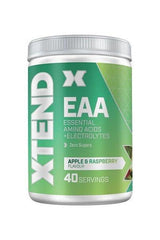 Xtend EAA supplement with apple and raspberry flavor, 40 servings for muscle recovery and growth.