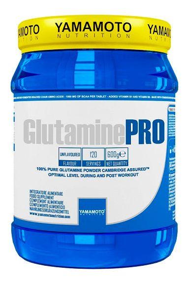 Yamamoto Nutrition Glutamine PRO supplement, 100% pure glutamine powder, 600g, ideal for athletes during and post workout.