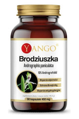 Yango Andrographis Paniculata supplement bottle, 90 capsules, supports immunity and respiratory health.
