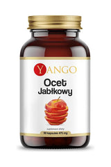 Yango Apple Vinegar supplement with 90 capsules, promotes digestion and boosts metabolism.