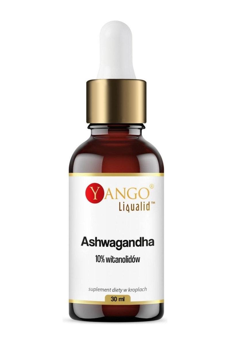 Yango Ashwagandha 10% Withanolides 30ml bottle for stress management and well-being.