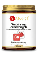 Yango Calcium from red algae supplement jar with 33% calcium for dietary support in powder form.