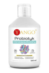 Yango Probiotyk product bottle featuring 10 billion probiotic bacteria for digestive health and immune support.