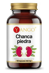 Yango Chanca Piedra supplement bottle with 90 vegetarian capsules for urinary health support.