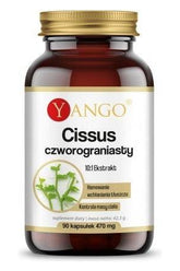 Yango Cissus Quadrangularis supplement bottle with 90 capsules for weight management and health support.