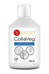 Yango CollaVeg 500 ml, vegan supplement with vitamins, amino acids, MSM, promotes collagen production and skin health.
