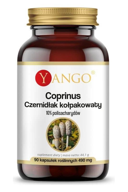 Yango Coprinus Ceruminous Capsicum supplement bottle with 90 plant capsules and polysaccharides