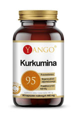 Yango Curcumin 95 dietary supplement, 90 capsules, featuring high bioavailability and antioxidant properties.