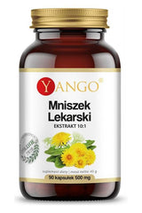 Yango Dandelion Extract 10:1 in a bottle containing 90 capsules, promoting gut health and immune support.