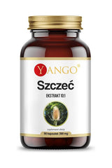 Yango Dipsacus dietary supplement bottle with 90 vegan capsules containing 390 mg of extract.