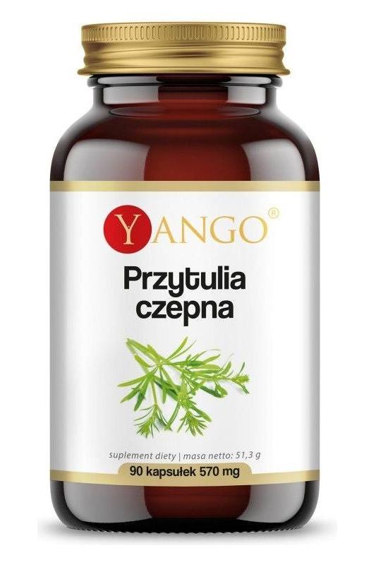 Yango Galium Aparine supplement bottle with 90 capsules for health support.