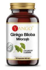 Ginkgo Biloba by Yango, 90 capsules supplement, 24% flavonoid glycosides, supports memory and concentration.