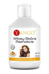 Yango Hair, Skin, Nails supplement 500 ml bottle with vitamin and collagen support for healthy beauty.