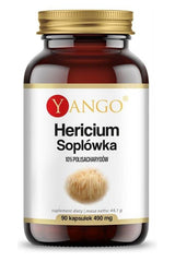 Yango Hericium supplement bottle with 90 capsules for cognitive support and antioxidants.