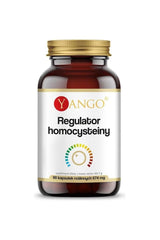 Yango Homocysteine Regulator supplement bottle with 90 vegan capsules for heart health support.