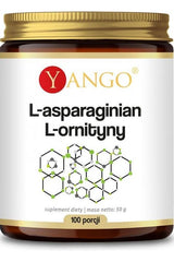 Yango L-Ornithine L-Aspartate dietary supplement jar, 50 g, supporting liver function and muscle recovery.