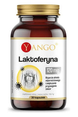 Yango Lactoferrin supplement, 30 capsules, supports immune system, enhances iron absorption and promotes skin health.