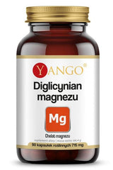 YANGO Magnesium Bisglycinate supplement in a brown bottle, 90 capsules for muscle and nerve support.