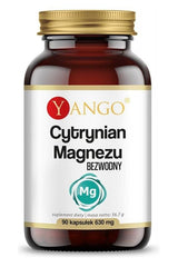 Yango Magnesium Citrate Anhydrous - 90 capsules supplement for muscle function and bone health.