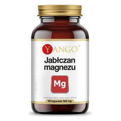 Yango Magnesium Jablate jar with 90 capsules, featuring a label in Polish with magnesium benefits.