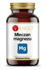 Yango Magnesium Lactate supplement bottle, 90 capsules, high bioavailability for muscle and nerve function.