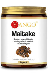 Yango Maitake Extract jar, 50g, 10% polysaccharides for immune support and dietary supplement.