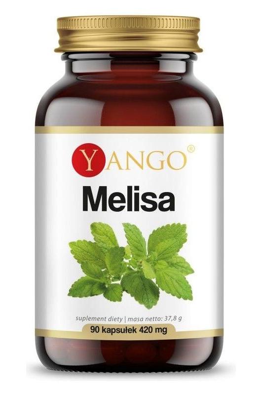 Yango Melissa extract bottle with 90 capsules for mental health and relaxation support.