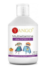 Yango Multivitamin for Kids 500 ml - Essential vitamins for children's health and immunity, featuring colorful superhero design.