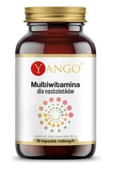 Yango multivitamin supplement for teenagers in a bottle, containing 90 plant-based capsules.