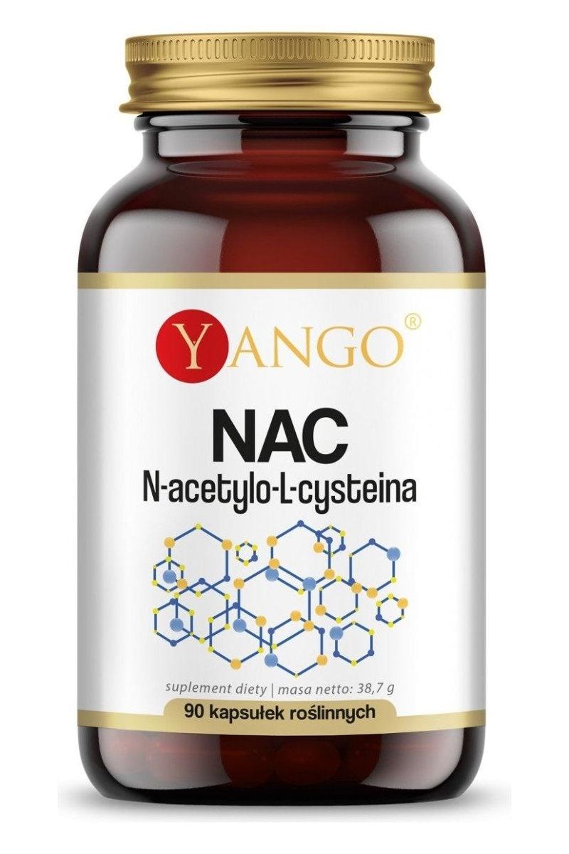 Yango NAC N-acetyl-L-cysteine supplement, 150 mg, 90 vegetarian capsules for liver support and antioxidants.