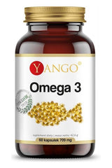 Yango Omega 3 dietary supplement, 500mg, 60 capsules, supports heart health and boosts brain function.