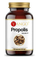 Yango Propolis extract 4:1, 90 capsules bottle, supports immune health, rich in antioxidants.