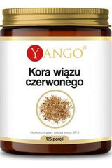 Yango Red Elm Bark supplement in a jar, promoting digestive health with a 10:1 extract, 125 servings, 50g net weight.