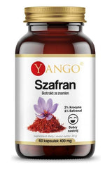 Yango Saffron extract capsules for emotional balance and mood enhancement, 60 capsules, 400 mg.
